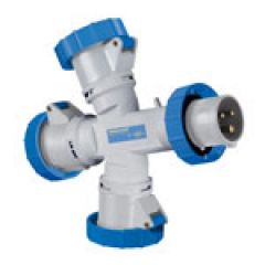 Multieloszt 3 vgponttal 16A,5p,400V aljzat IP67